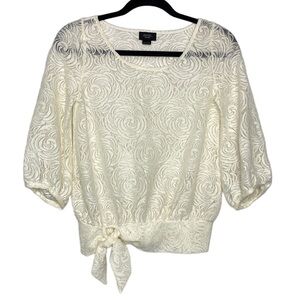 Anthro Deletta Lace Tie Waist Blouse Size XS